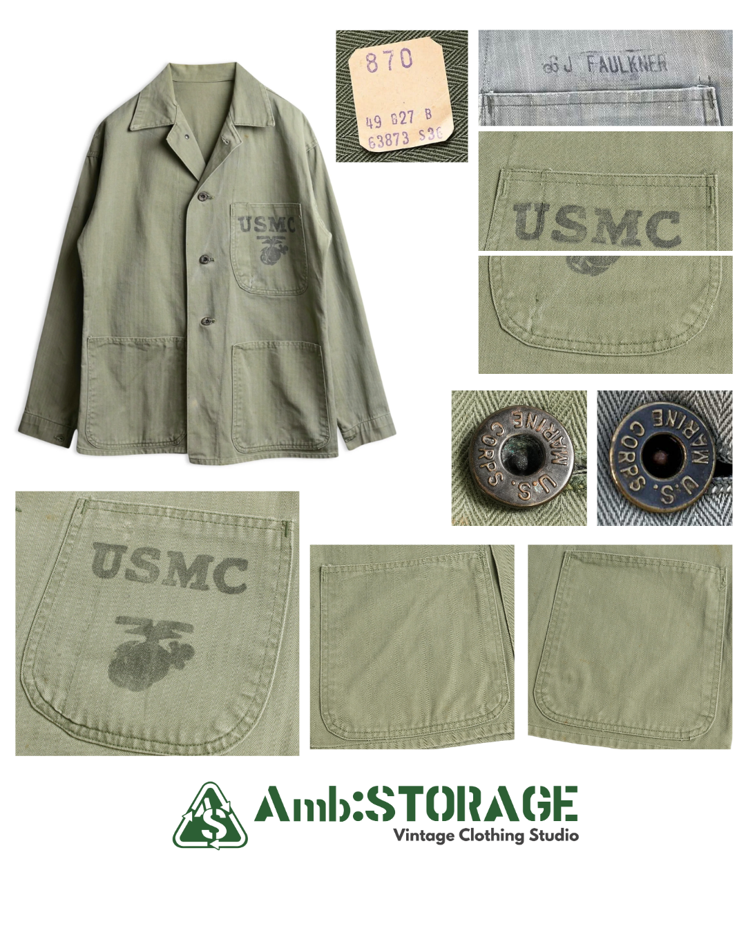 40s ヴィンテージ USMC カバーオール P-41 P-47 USMC HBT's Series - The Original and the Imitation | Amb:STORAGE